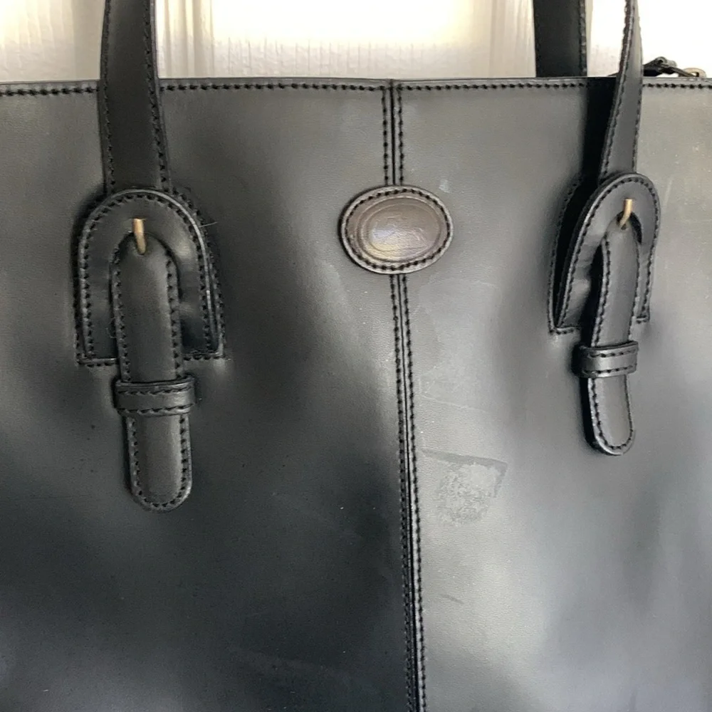 Cristian made in Italy black leather tote bag